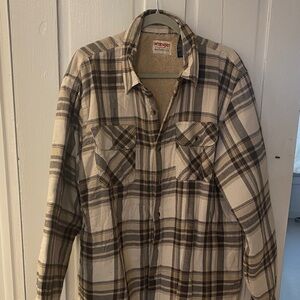 Wrangler Beige and Brown Plaid Shirt